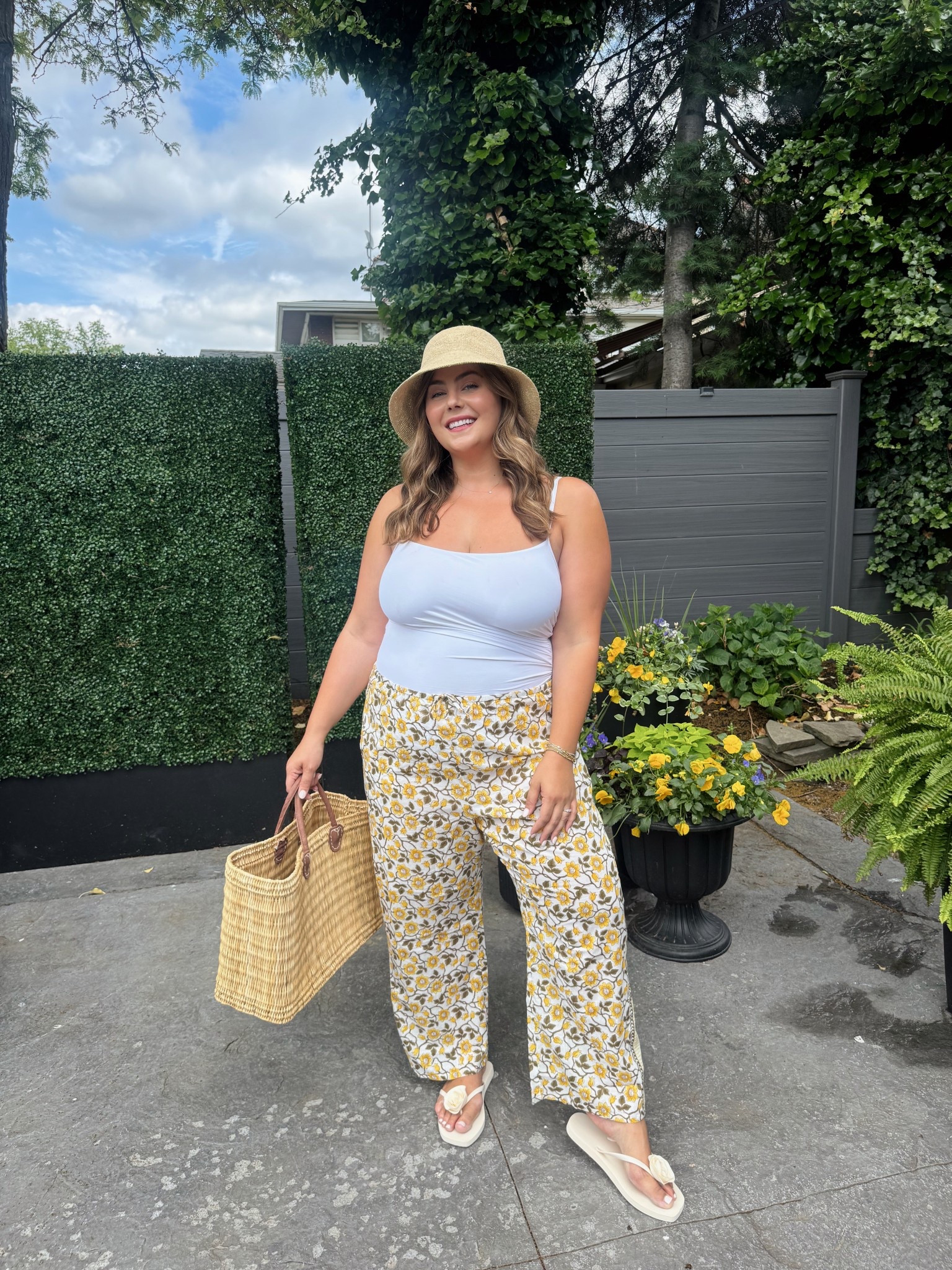 Pool look, beach look. Vacation outfit 🌼 wearing size XXL in pants, 16 in swimsuit. Use CARALYNM at Cakes Body. 

#LTKSwim #LTKPlusSize #LTKSeasonal
