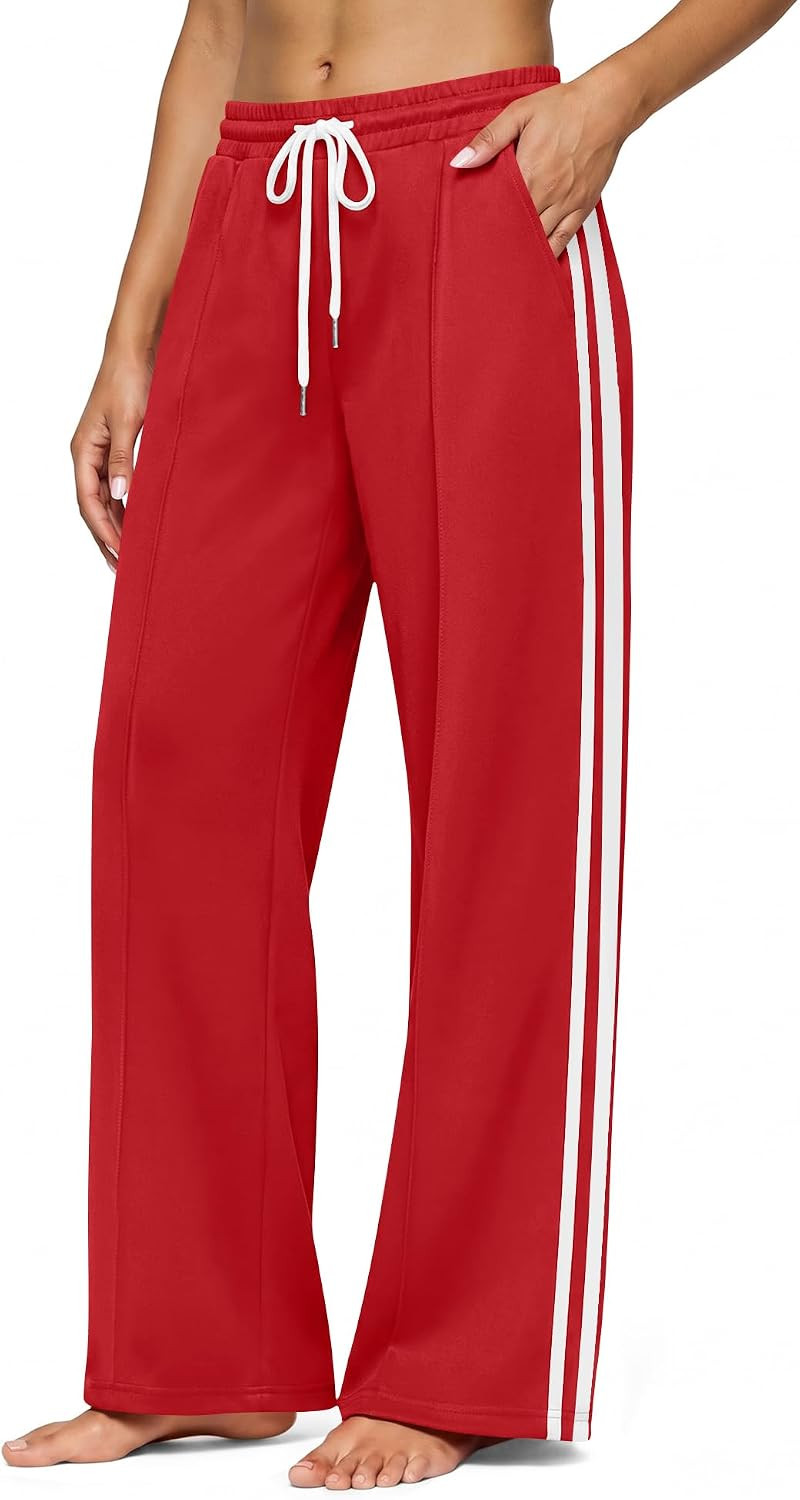 Women Track Pants Wide Leg Striped Sweatpants Athletic Running | Amazon (US)