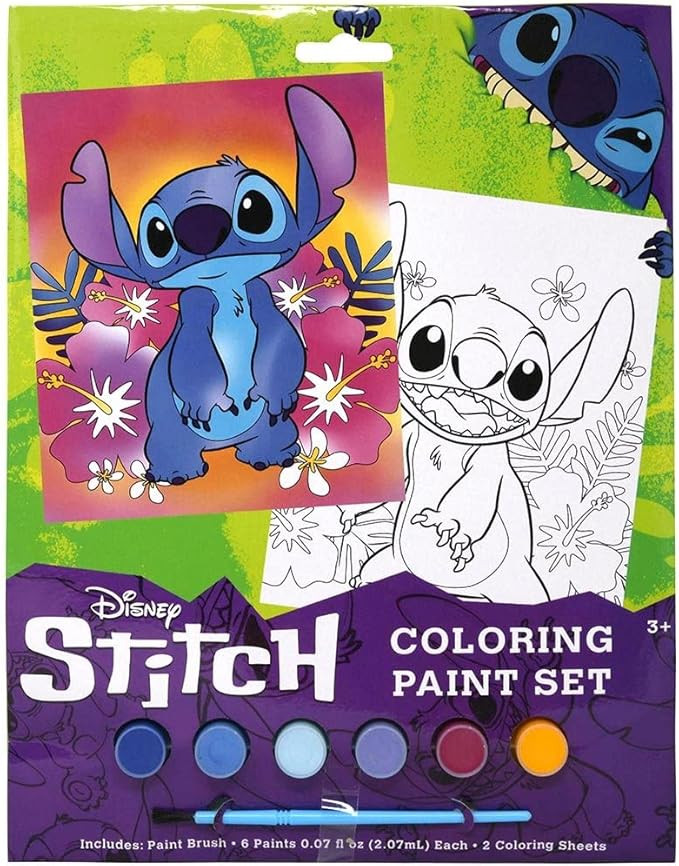 Disney Stich Coloring Paint Set - Disney Lilo and Stitch Movie Kids Art Set, Includes 6 Acrylic P... | Amazon (US)