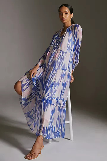The Marais Printed Chiffon Maxi Dress | Anthropologie (US)