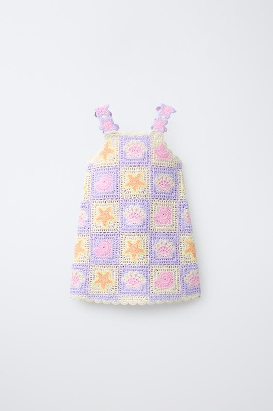 CROCHET KNIT DRESS WITH SEA MOTIFS | Zara US