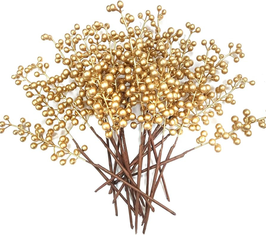 Artificial Berry, Fake Burgundy Berry, (20 pcs, 12" Each), Artificial Berries Stems for Xmas Tree... | Amazon (US)
