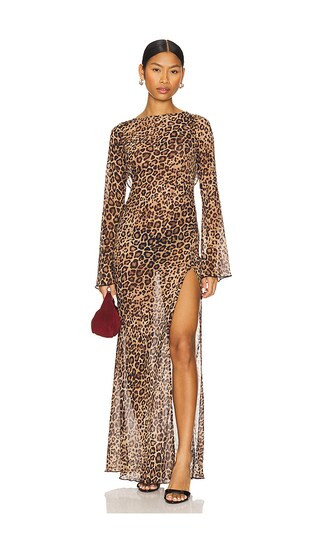 Janiero Midi Dress in Leopard Multi | Revolve Clothing (Global)