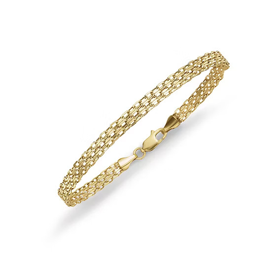 10K Gold 7.25 Inch Hollow Bismark Link Bracelet | JCPenney