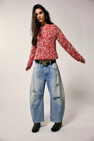 We The Free Good Luck Mid-Rise Barrel Jeans | Free People (UK)