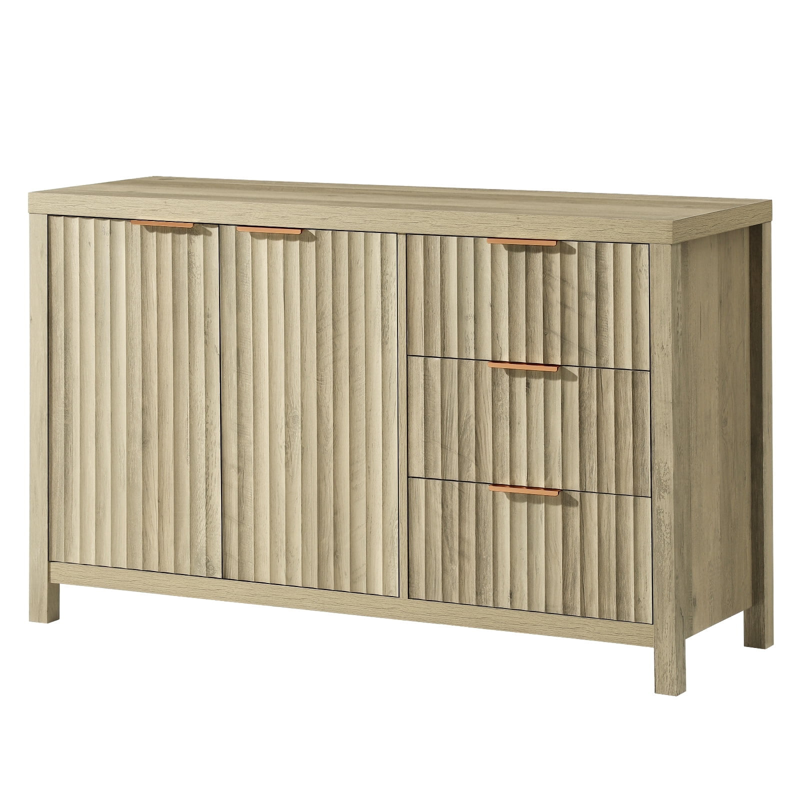 OAKHAM Fluted Sideboard Buffet Cabinet with 2 Doors and 3 Drawers, Modern Credenza with Adjustabl... | Walmart (US)