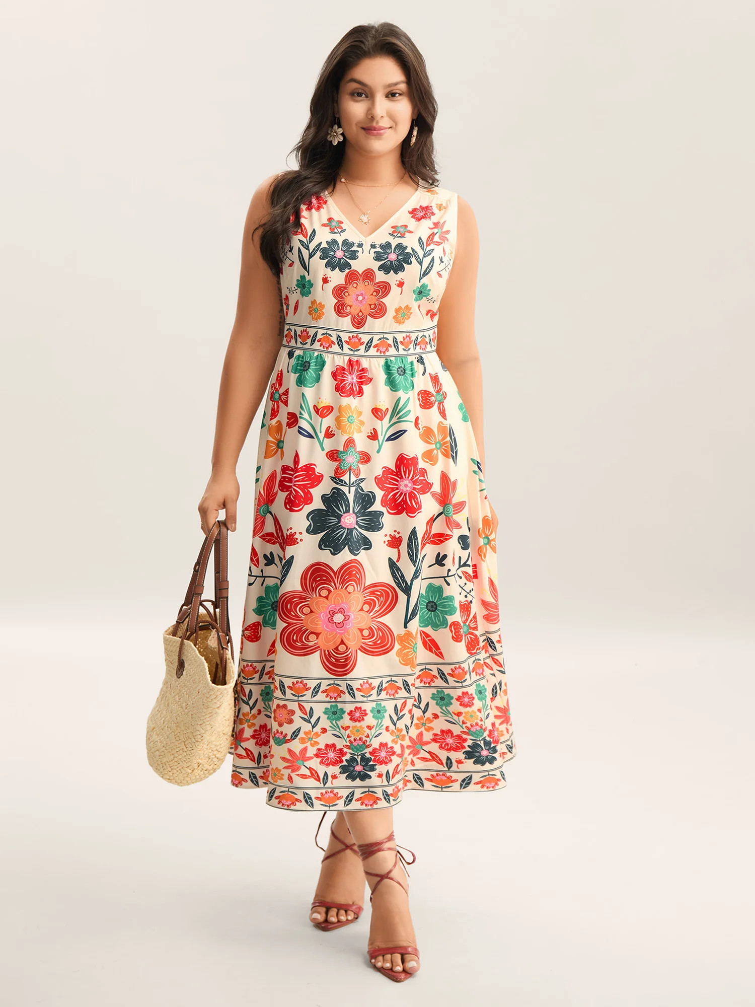 Floral Drama Cinched-Waist Maxi Dress | Bloomchic