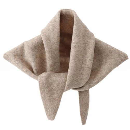 ThiCc Knitted Triangle Scarf for Women - Y2k Pure Color Wool Blend Shawl Warm Neck Warmer Headscarf Neck Cover High-End Aesthetic Cozy Scarf for Fall Winter Cottagecore Accessories (Khaki) | Amazon (UK)