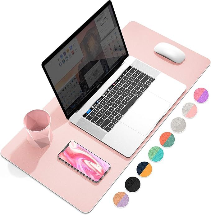 YSAGi Multifunctional Office Desk Pad, 23.6" x 13.7" Ultra Thin Waterproof PU Leather Mouse Pad, ... | Amazon (US)
