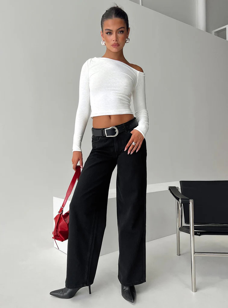 Maryanne Mid-rise Relaxed Jeans Washed Black | Princess Polly US