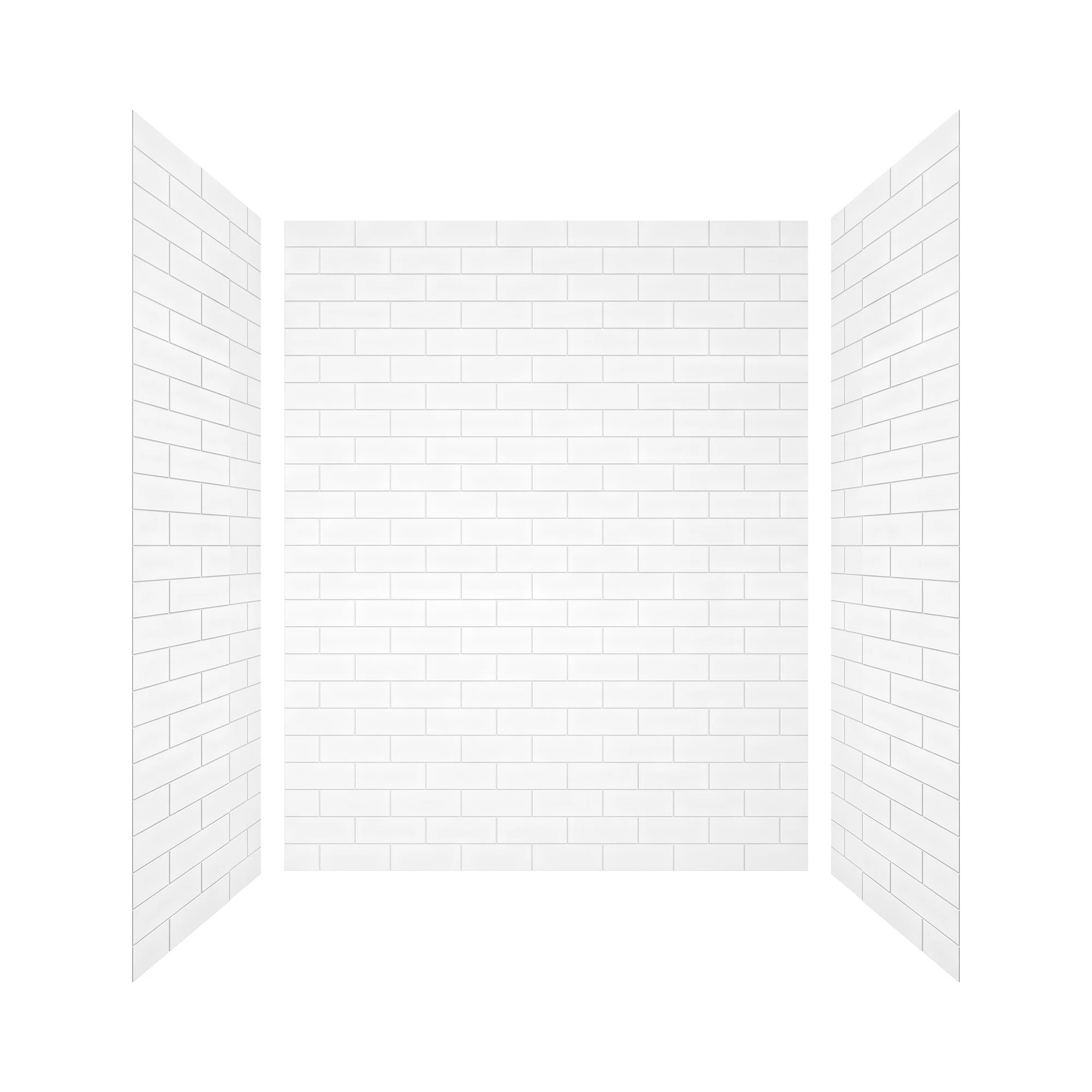 CASAINC 60"W 75/96"H Glue Up Solid Surface Shower Wall Panel Surround Cuttable Tub & Shower Wall ... | Wayfair North America