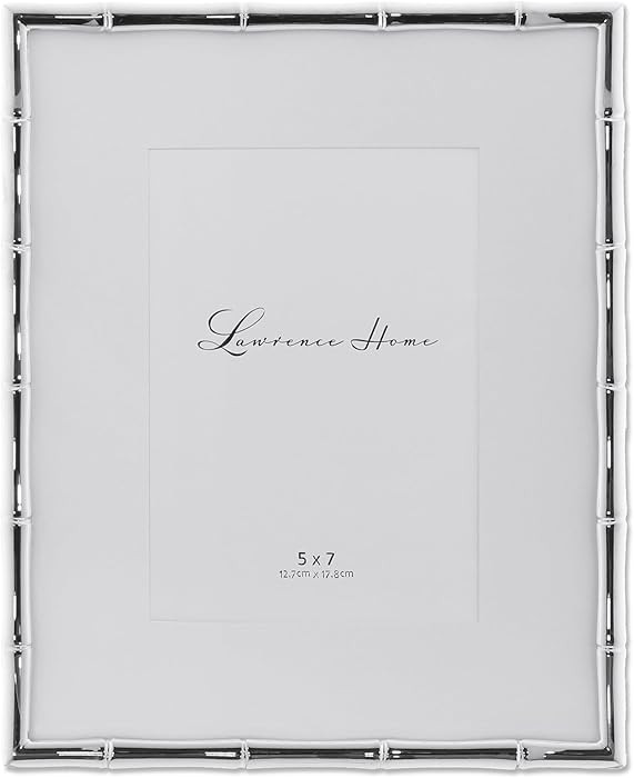 Lawrence Frames Bamboo Design Metal Frame, 8x10, Matted 5x7, Silver | Amazon (US)