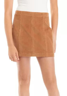 True Craft Corduroy Seamed Skirt, Brown | Belk