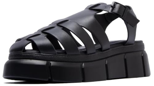 TruFox Women's Platform Fisherman Sandal Comfort Adjustable Ankle Strap, Black, 5 | Amazon (US)