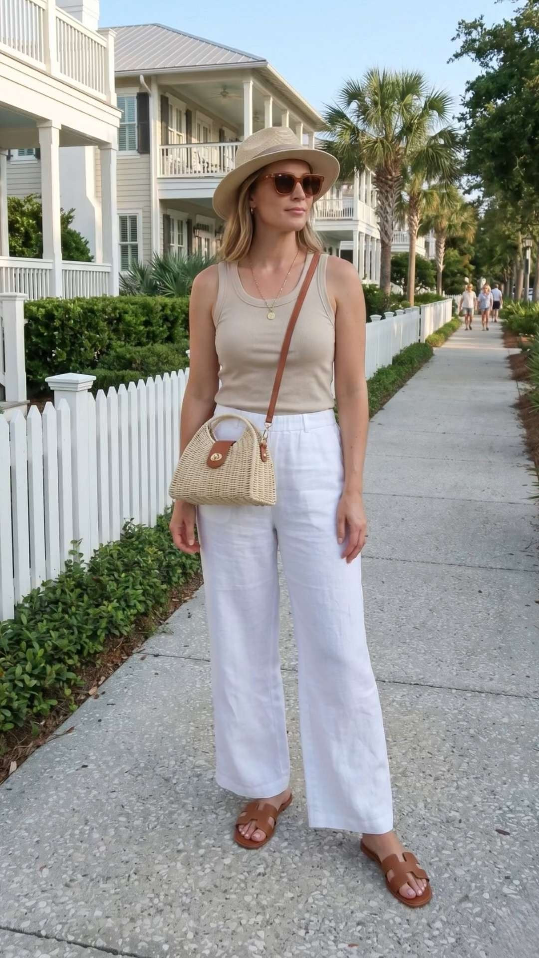 A week of outfits from my Hot Weather Casual Summer 2026 Capsule Wardrobe ☀️ Styles that are simple and minimal for a hot and humid climate. All shopping links with looks are on the blog. ✔️ 

linen cotton top, blue, shorts, thong sandals, straw bag, open stitch crochet top, linen pants, black, caramel sandals, crossbody bag, popover top, tailored shorts, tote, olive tee, denim shorts, straw sandals, black tank, beige tank, white trouser pants, slide sandals, maxi skirt

 #summerblues #outfitinspiration #linenlove #linenpants #VacationLooks 
 

 