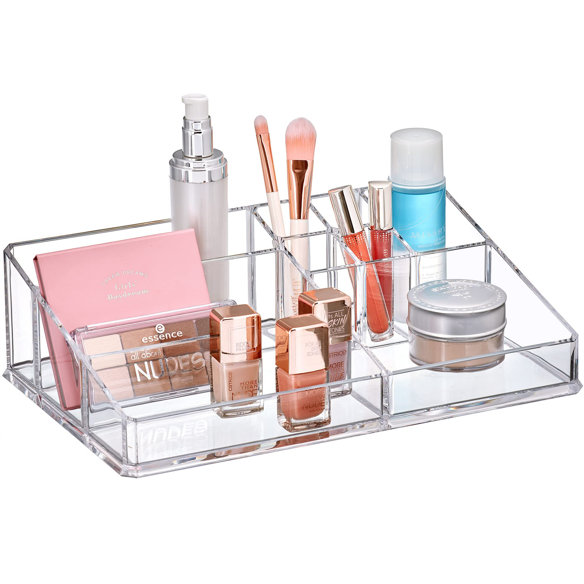 Amazing Abby - Tiffany - Acrylic Cosmetic Organizer, Transparent Plastic Makeup Holder, Compartme... | Amazon (US)