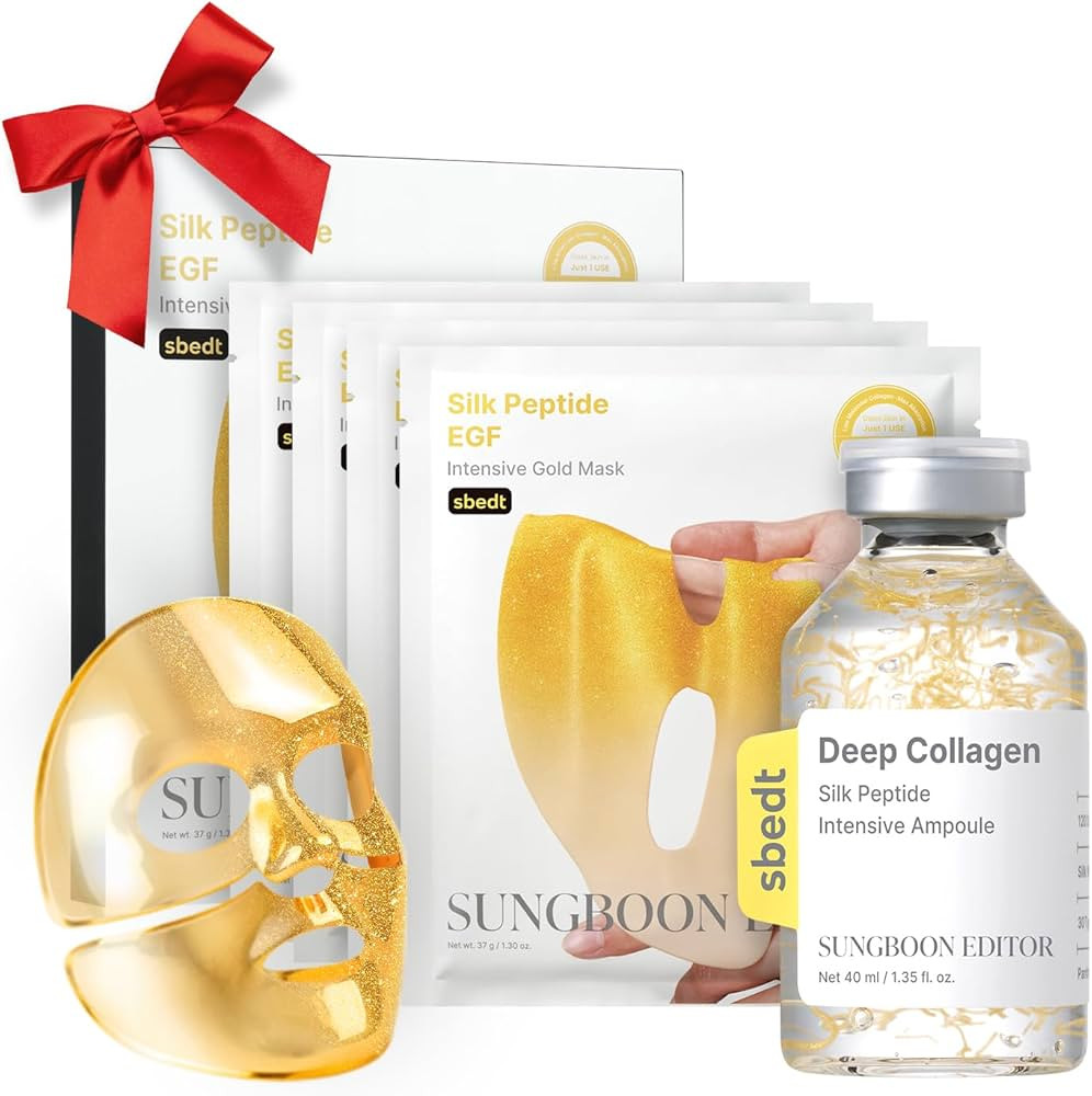 SUNGBOON EDITOR Copper Peptide Golden Glow Duo for Glass Skin l Deep Collagen Silk Peptide Ampoul... | Amazon (US)