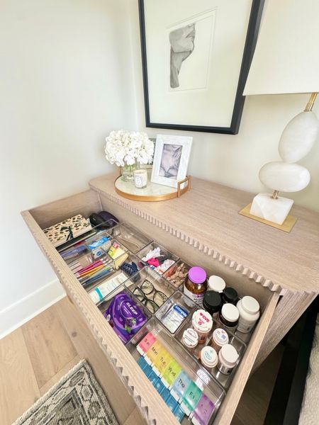 Nightstands are a common place for clutter to pile up. We love utilizing drawer inserts to keep the essentials concealed yet organized. What are your must-haves in your bedside table?

#LTKHome