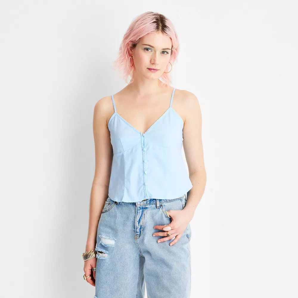 Women's Strappy Button-Front Cami - Future Collective™ with Alani Noelle | Target