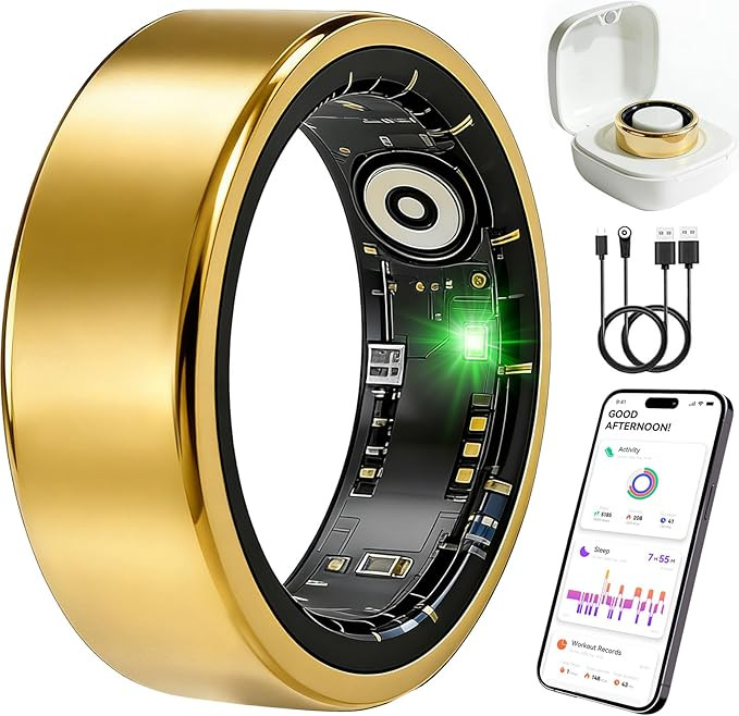 Smart Ring Fitness Tracker for Women and Men, Heart Rate Monitor, Sleep and Stress Monitoring, Me... | Amazon (US)