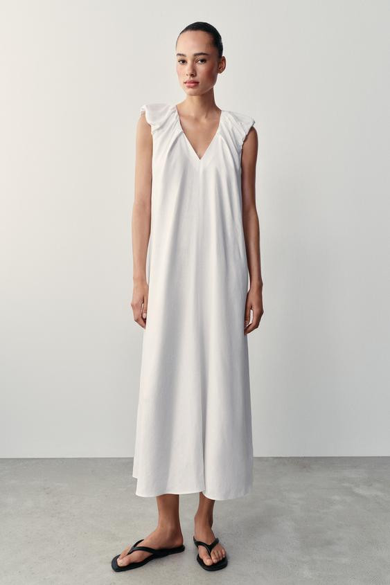 LINEN LONG DRESS | Zara US