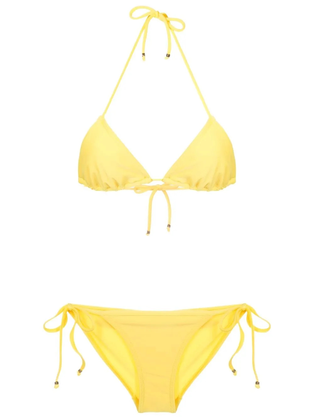 Amir Slama self-tie Triangle Bikini | Yellow | FARFETCH | Farfetch Global