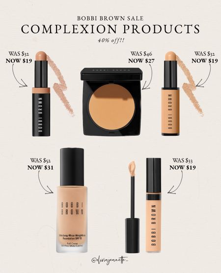 Complexion products from Bobbi Brown are currently 40% off for Cyber Mondays. Some of my favorite products!

#LTKbeauty #LTKsalealert #LTKunder50