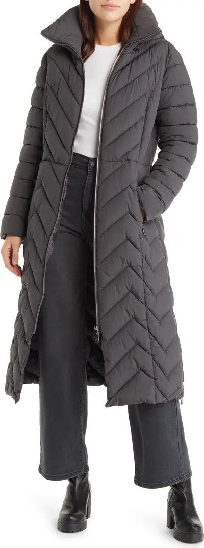 Water Resistant Hooded Puffer Maxi Coat | Nordstrom