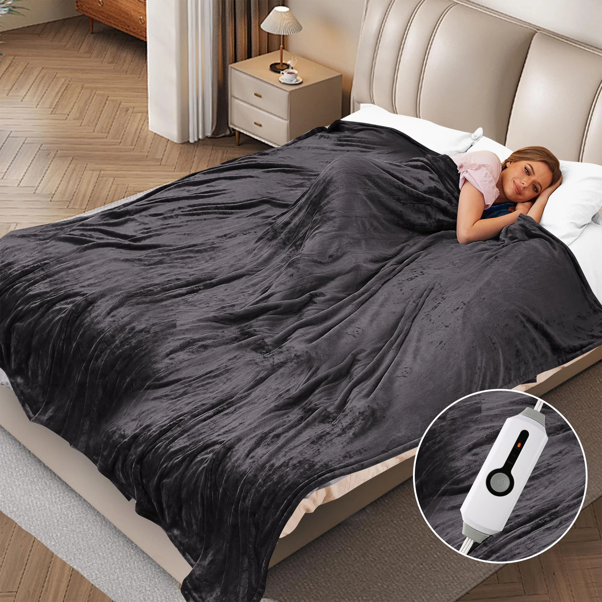 SUNNY HEAT Electric Heated Blanket Full Size 72" x 84" Soft Flannel with 4 Levels Heating & 10Hs ... | Walmart (US)