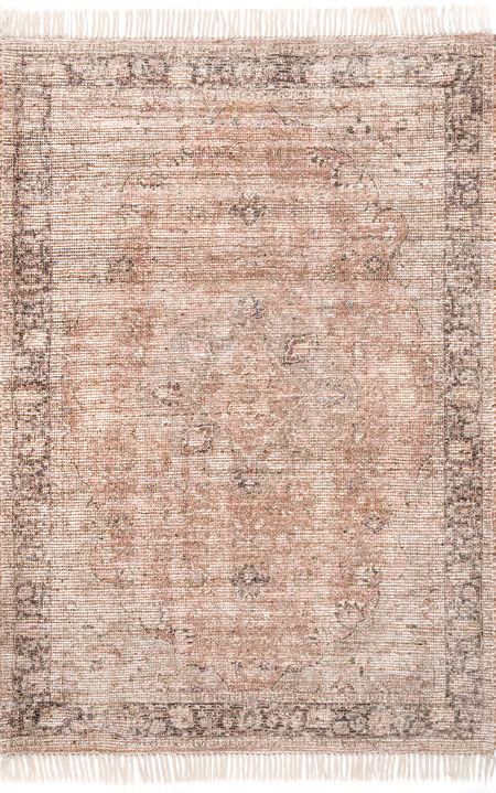 Peach Cecilia Faded Tassel Area Rug | Rugs USA