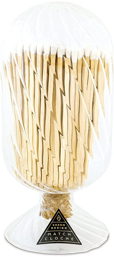 Skeem Design Glass Helix Match Cloche – White Tipped Matches (Medium) | Amazon (US)