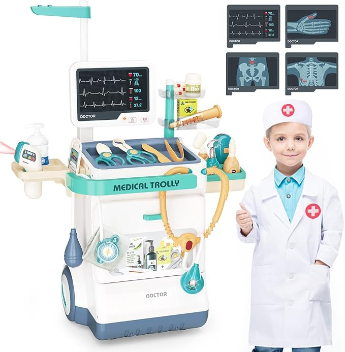 Doctor Kit for Kids Pretend Play Doctor Medical Station 28 PCS Doctor Tools Accessories with Doct... | Amazon (US)