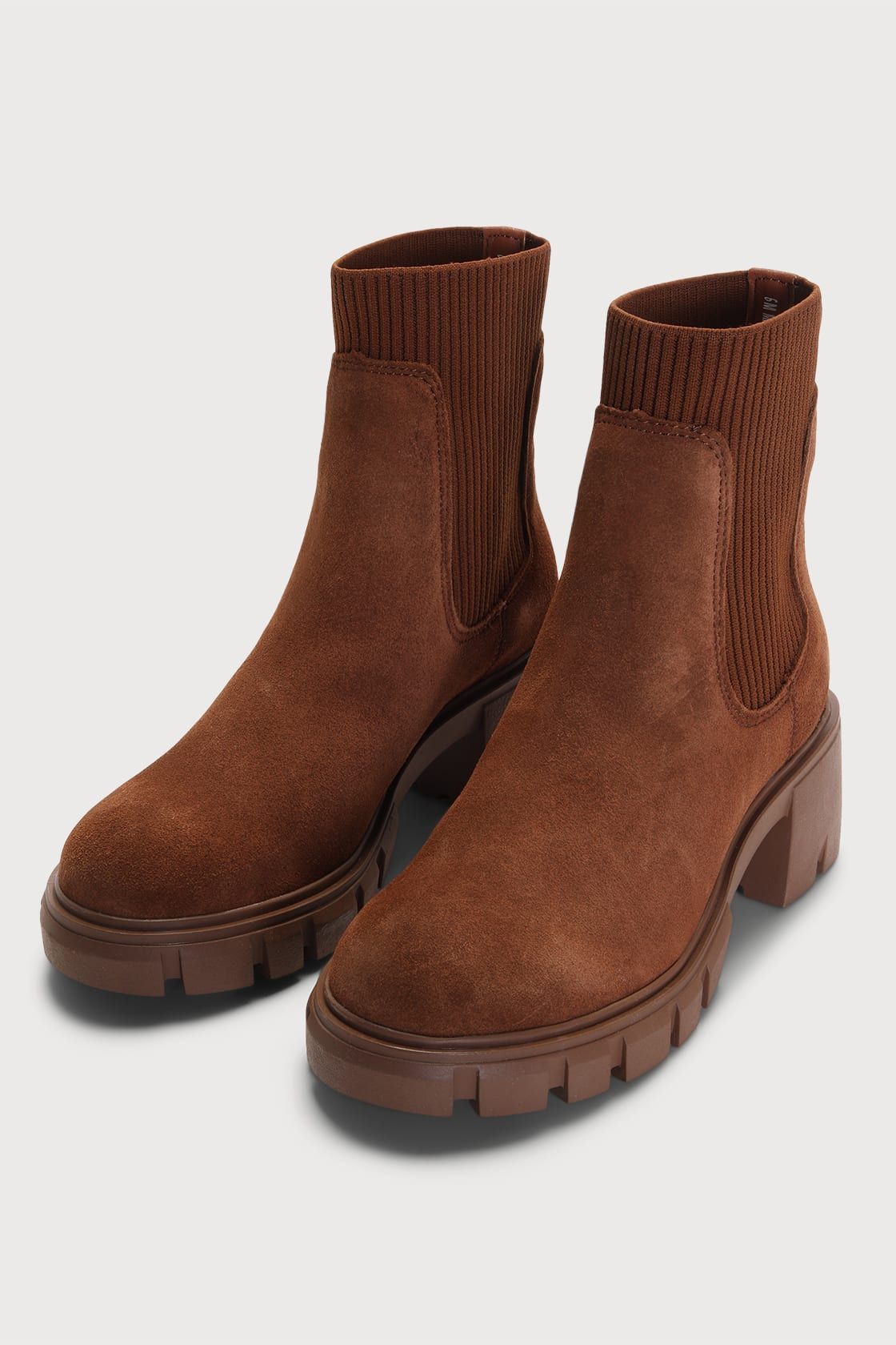 Hayle Chestnut Suede Slip-On Platform Chelsea Boots | Lulus (US)