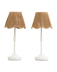 2pk 15.5in Rechargeable Rattan Metal Table Lamps | Lighting | Marshalls | Marshalls