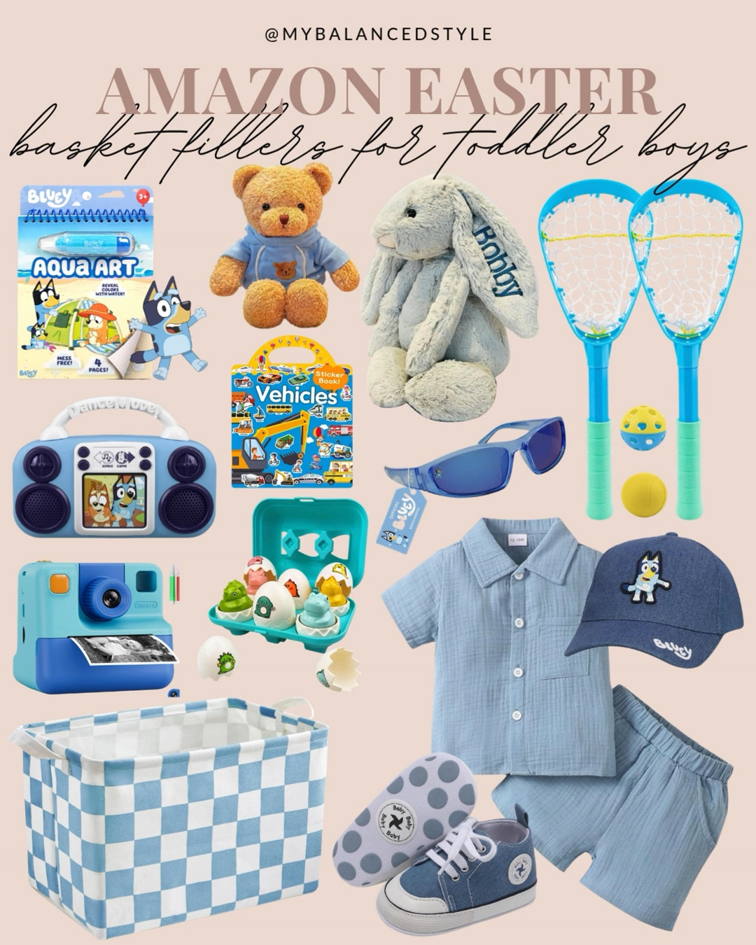 Amazon Easter basket fillers for toddler boys

toddler boy easter basket toys
mini dinosaur figures set
board books toddler favorites
bubble machine outdoor fun
toy trucks and cars mini
stacking cups bath toys
snack cups and toddler treats
wooden puzzles learning toys
light up balls sensory play

#LTKSeasonal #LTKSaleAlert #LTKKids