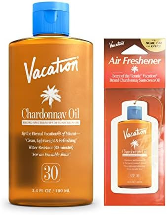 Vacation Chardonnay Oil SPF 30 Sunscreen Oil and Air Freshener Bundle, 3.4 Fluid Ounces - Hydrati... | Amazon (US)