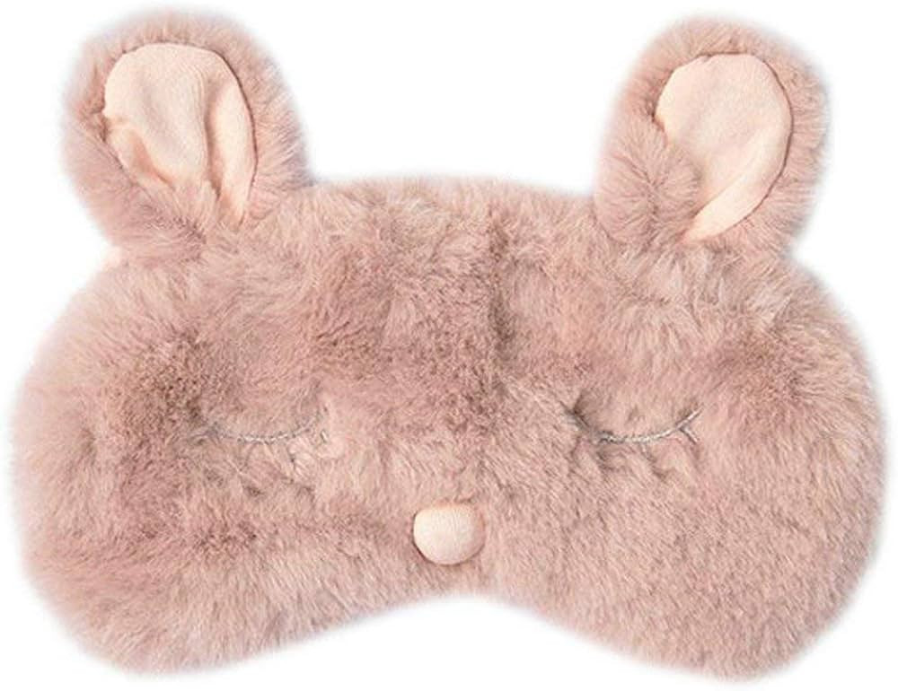 Shinywear Women Plush Rabbit Eye Mask Cute Sleeping Blindfold Eye Cover Fuzzy Bunny Ear Eyeshade ... | Amazon (US)