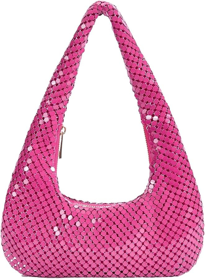 MakeMeChic Women's Metallic Glitter Sequin Underarm Bag Party Evening Hobo Handbags | Amazon (US)