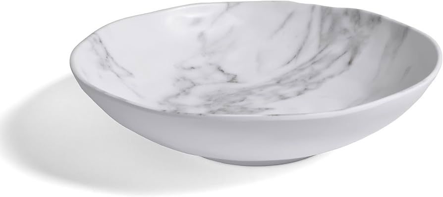 White Marble Pattern 12-inch Melamine Serving Bowl | Amazon (US)