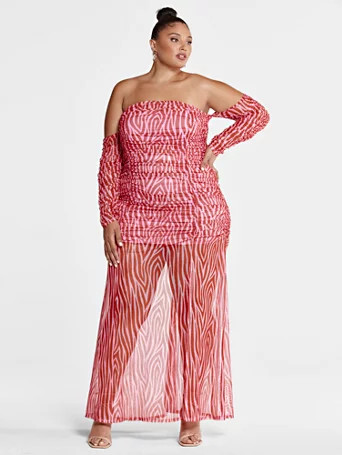 Antonia Off The Shoulder Printed Maxi Dress - Fashion To Figure | Fashion to Figure