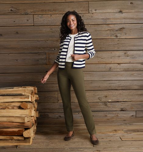 Women's Tall Starfish Mid Rise Slim Leg Pants - Lands' End - Black - XL | Lands' End (US)