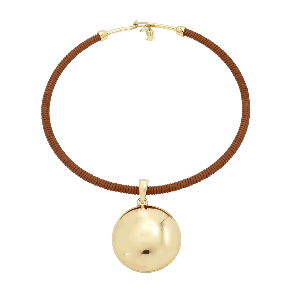 Robert Lee Morris Soho Womens Dome Pendant Leather Wire Necklace | Amazon (US)