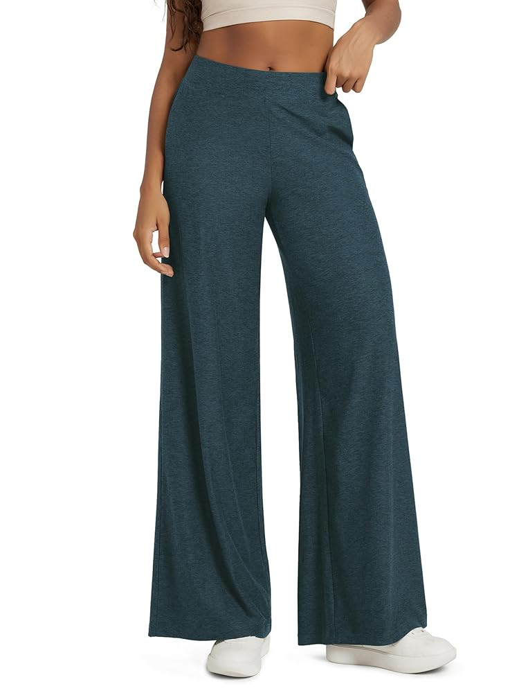 ODODOS Women's Extra Wide Leg Pants - Ultra Soft Stratum Tech Casual Relaxed Lounge Pants with Po... | Amazon (US)