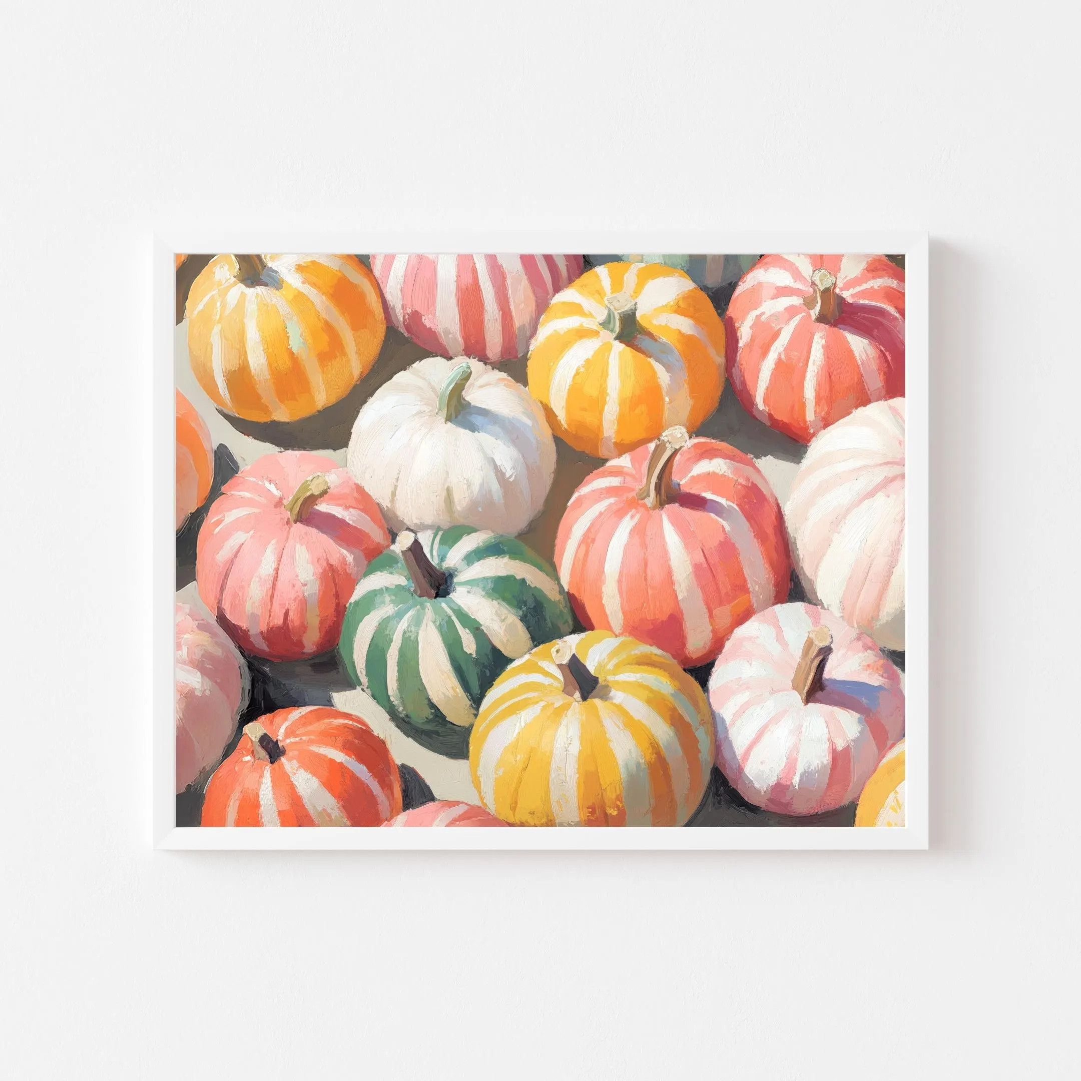 Colorful Striped Pumpkins Art Print: Whimsical Fall Wall Decor (Printable Digital Download) | Etsy (Global)