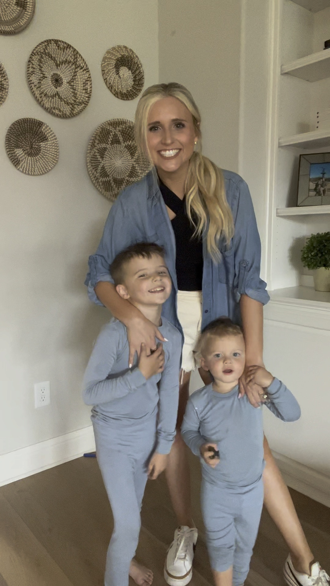 Chambray top 
Amazon tops 
Aerie shorts 
Nike shoes
Kids amazon pajamas 
Boy style 

#LTKfit #LTKsalealert #LTKstyletip