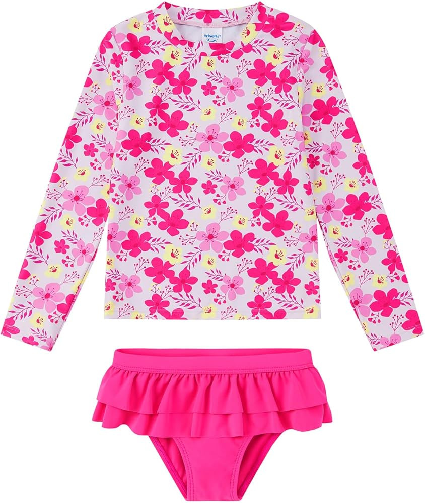 upandfast Girls Rash Guard Set Long Sleeve Two Piece Swimsuit with UPF 50+ Sun Protection for Gir... | Amazon (US)