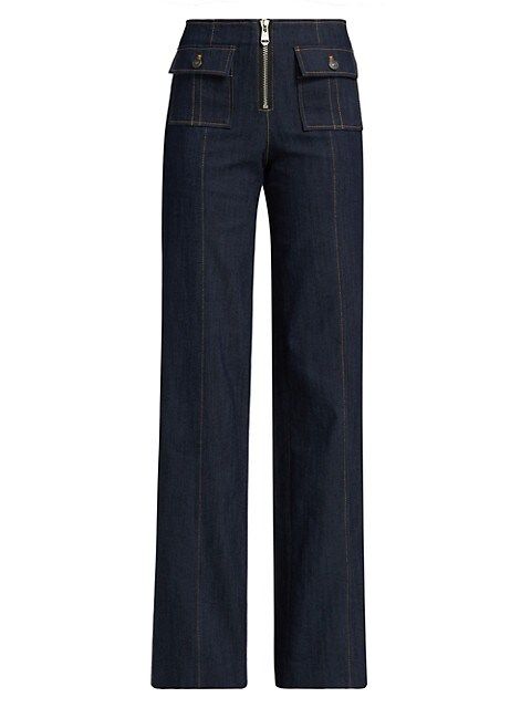 Azure High-Rise Wide-Leg Jeans | Saks Fifth Avenue