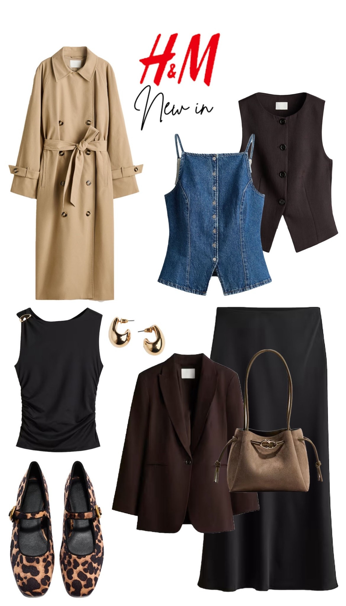 H&M new in 🙋🏼‍♀️

#skirt #trenchcoat #jeans #waistcoat 
Mary Jane flats, hm, satin skirt 

#LTKSpringSale #LTKootd #LTKspring