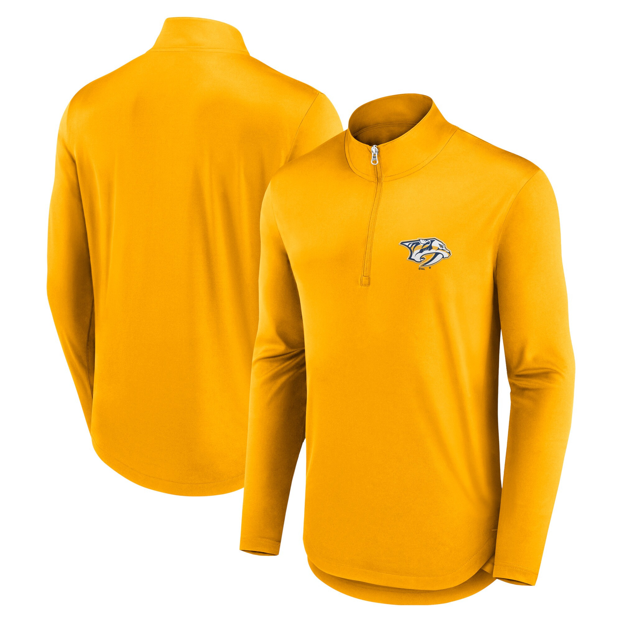 Men's Nashville Predators Fanatics Branded Gold Mock Neck Quarter-Zip Top | NHL Shop