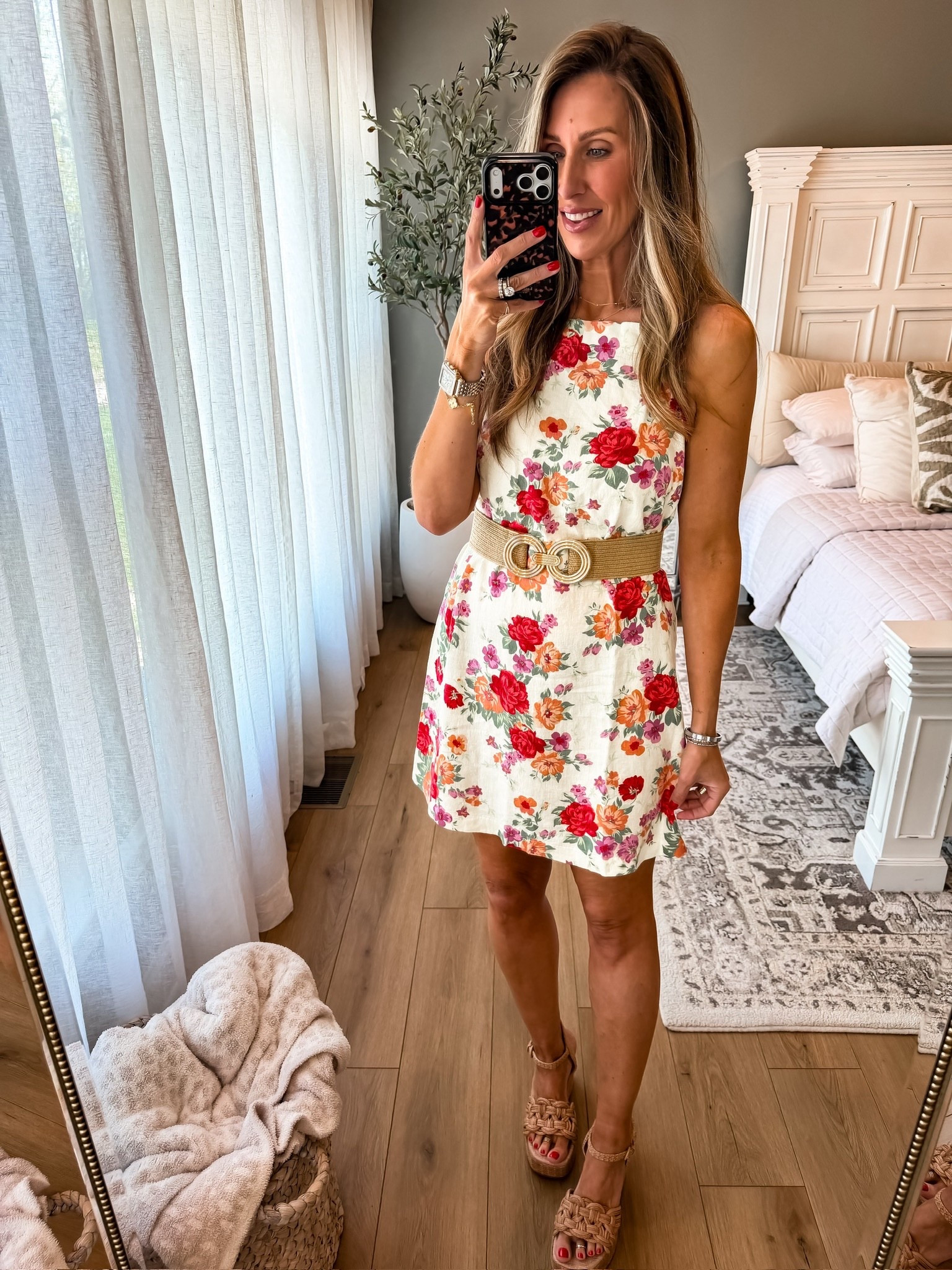 This one is such a pretty, classic summer moment. The floral print is so vibrant and I love how the belt pulls everything together and gives it that flattering shape. Easy for brunch, showers, or any warm weather plans

Size M

floral summer dress, belted dress, brunch outfit, feminine style, summer outfit idea, garden party look, themominstyle 

#LTKootd #LTKSeasonal #LTKMothersDay